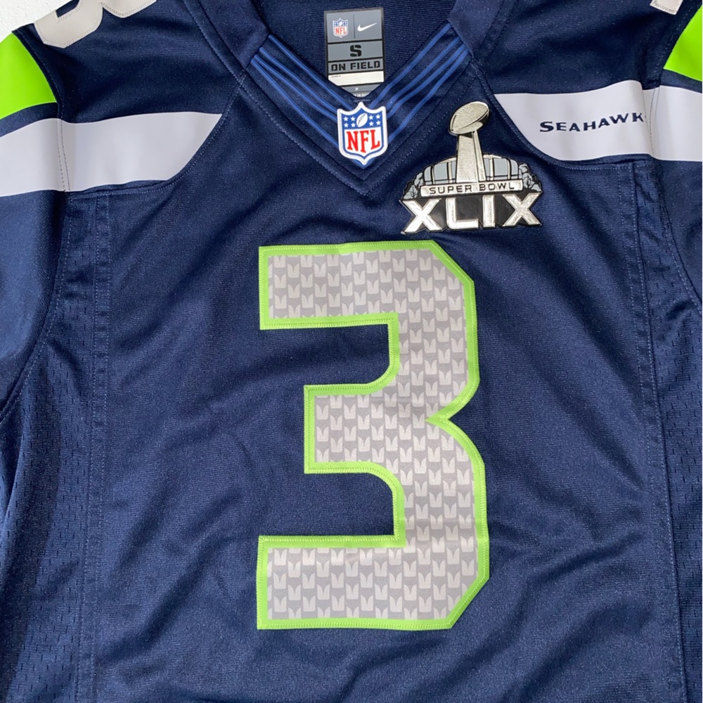 Seattle Seahawks Super Bowl XLIX #3 Russell Wilson NFL On Field Jersey | Size S - Picture 11 of 16
